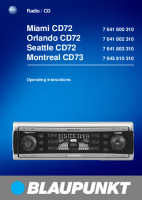 Blaupunkt Orlando-CD-72 - Owners Manual